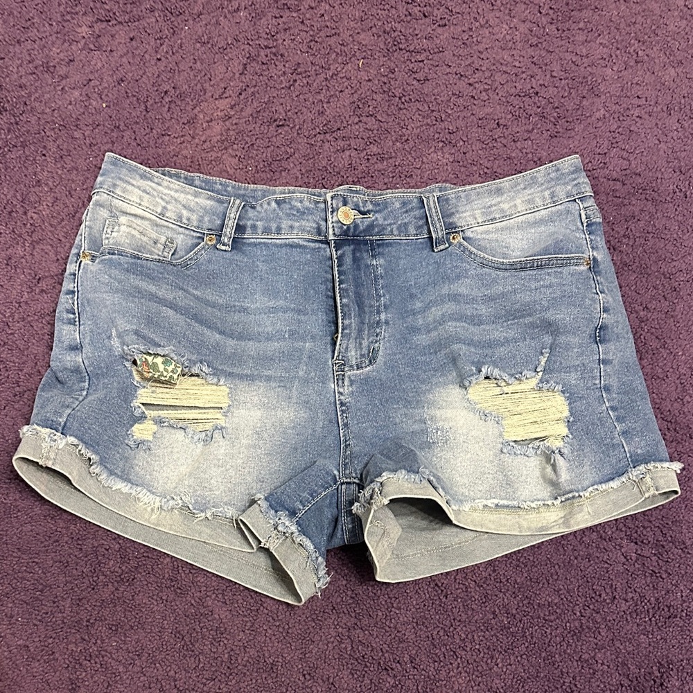 Distressed Denim Women Shorts